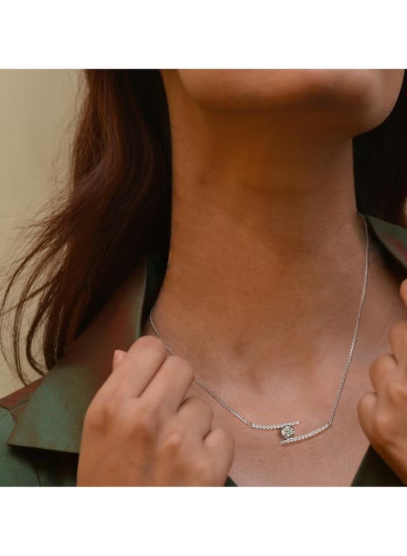 حليّة قلادة موسانيت من الفضة الستيرلينغ 925 - قلادة حendent من الموسانيت بوزن 0.5 جرام للنساء - مطلقة بالذهب الأبيض 18 قيراطًا، لون D، VVS1، مع شهادة GRA للموسانيت، قلادة للصديق/الصديقة - Image 4